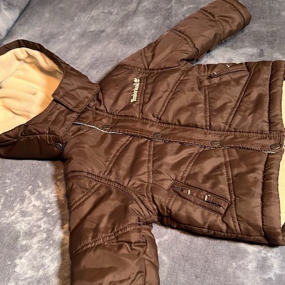 🥳 Host Pick 🥳 - Timberland Kids Parks Snap Front Removable Hood Jacket size 12M - Picture 10 of 16